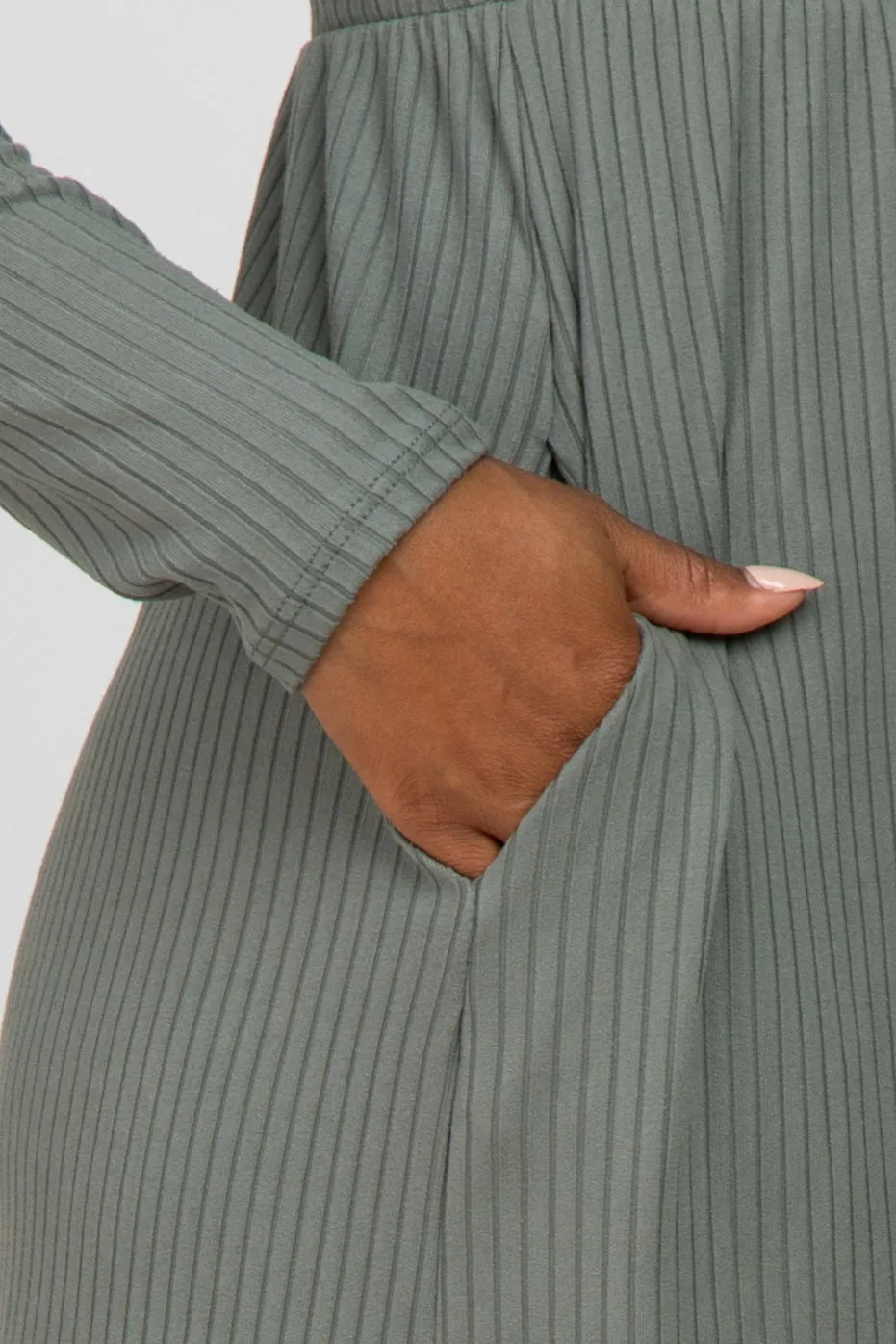 Grey Ribbed Knit Long Sleeve Dress sold by Pinkblush product image thumbnail 5