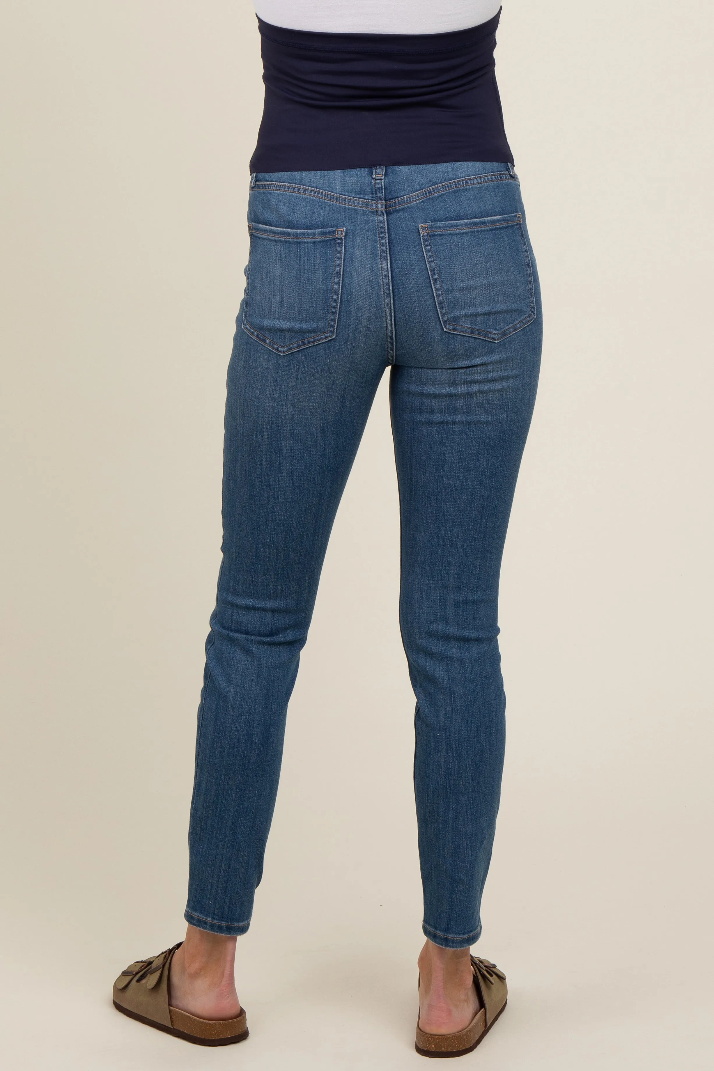 Blue Basic Maternity Skinny Jeans sold by Pinkblush product image thumbnail 5