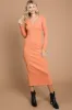 Peach Ribbed Long Sleeve Maternity Maxi Dress sold by Pinkblush