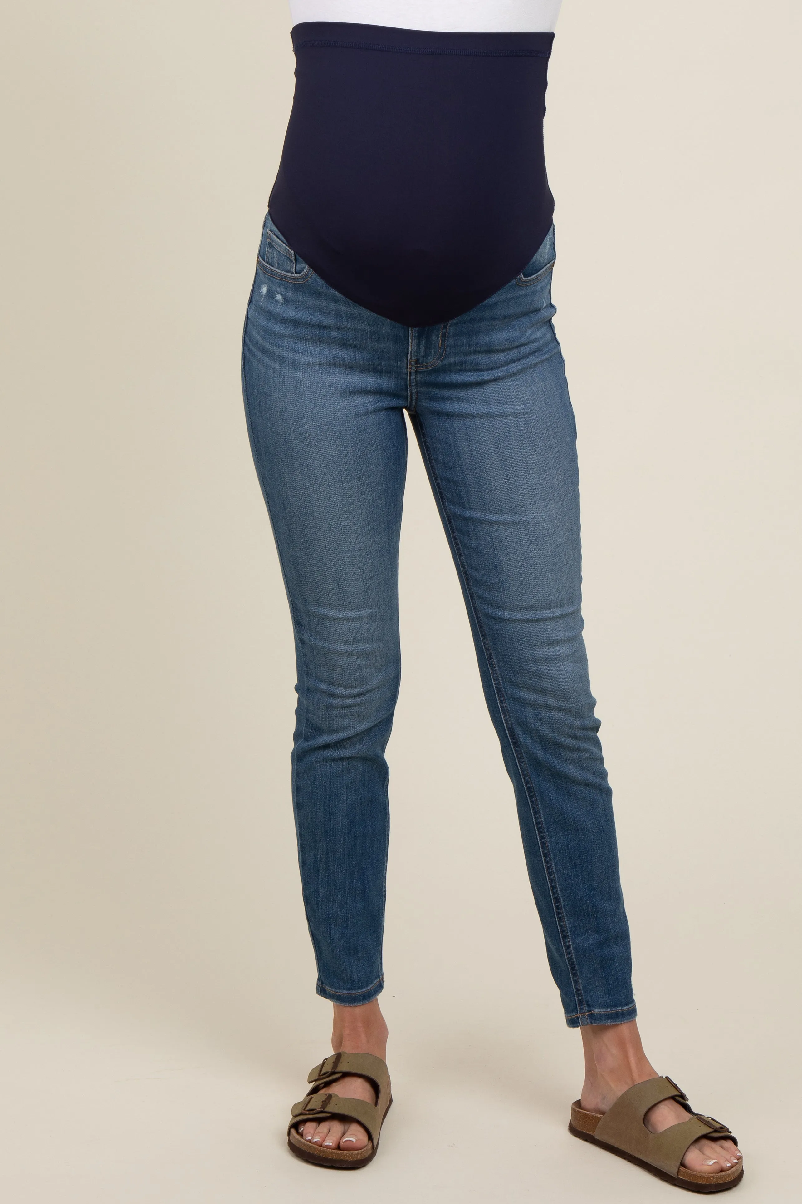 Blue Basic Maternity Skinny Jeans sold by Pinkblush product image thumbnail 3