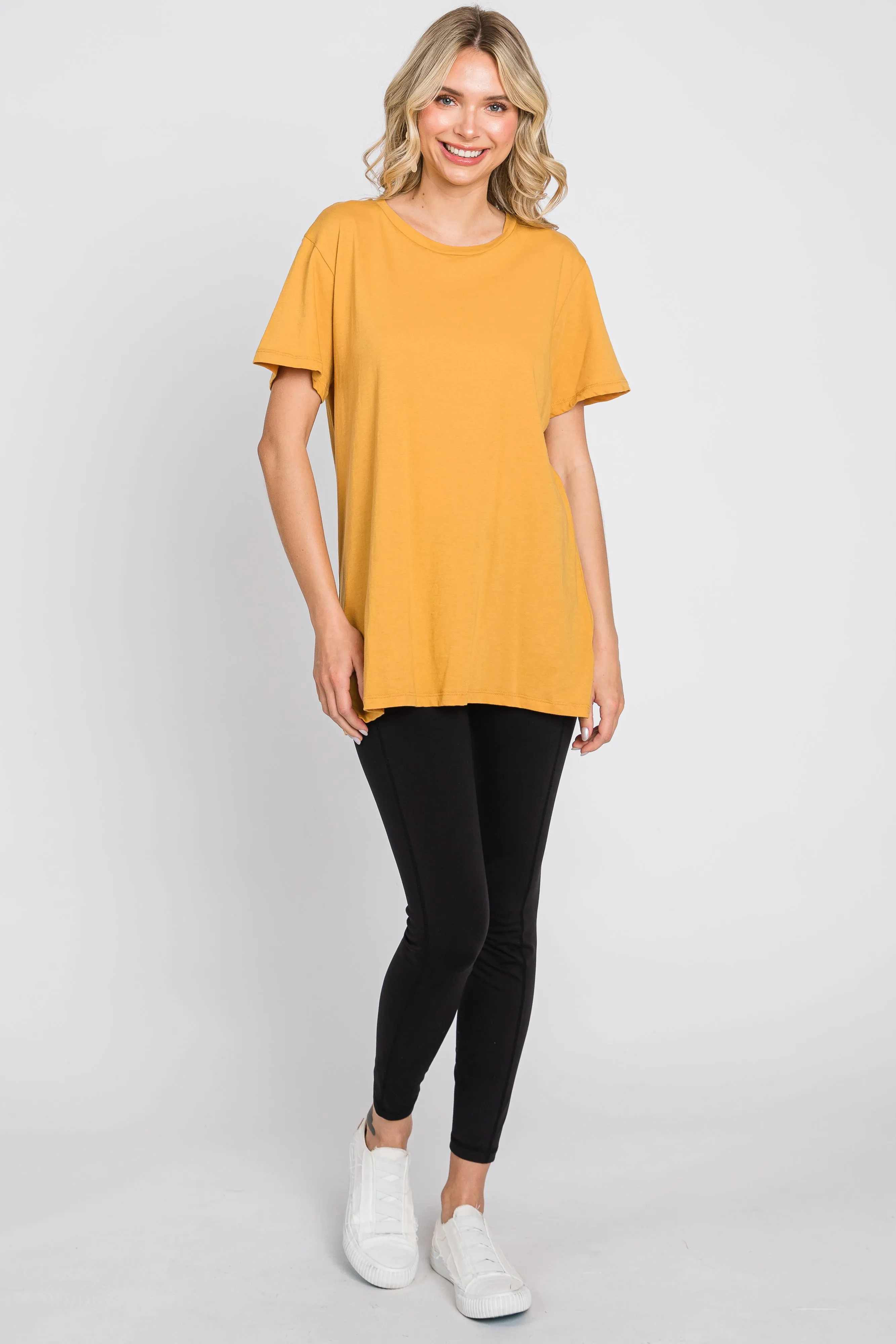 Gold Oversized Short Sleeve Top sold by Pinkblush product image thumbnail 4