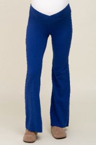 Blue Layered V-Front Maternity Leggings sold by Pinkblush