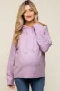 Lavender Mixed Knit Maternity Hooded Sweater sold by Pinkblush
