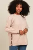 Beige Button Up Side Detail Sweater sold by Pinkblush