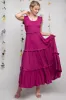 Magenta Smocked Ruffle Tier Maxi Dress sold by Pinkblush
