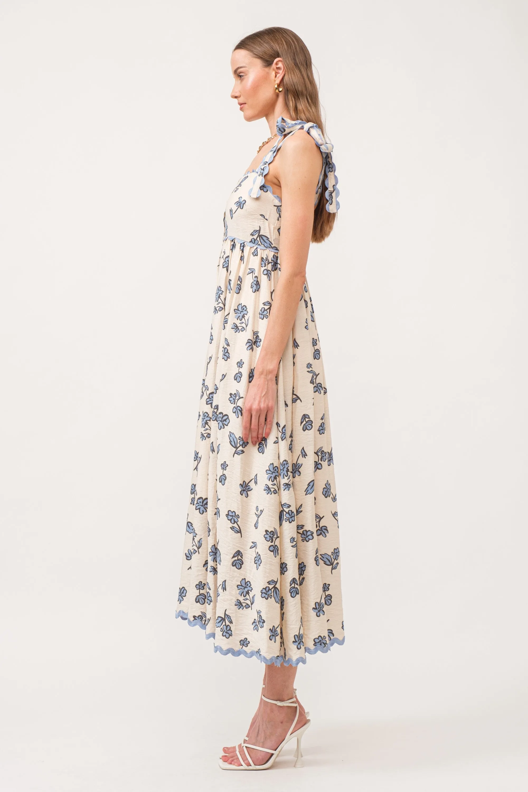 Blue Button Front Midi Dress sold by Pinkblush product image thumbnail 2