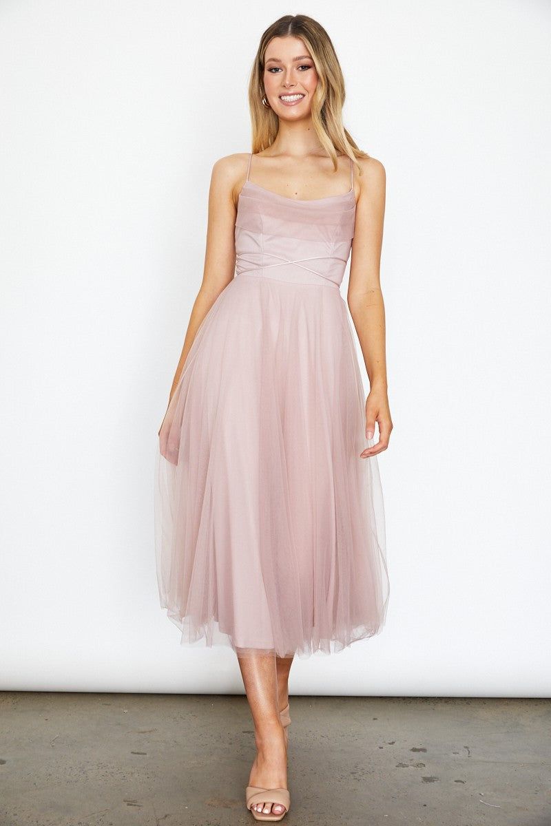 Blush Tulle Midi Dress sold by Pinkblush
