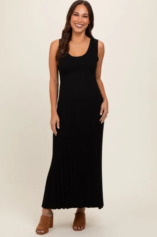 Black Sleeveless Knit Maternity Maxi Dress sold by Pinkblush