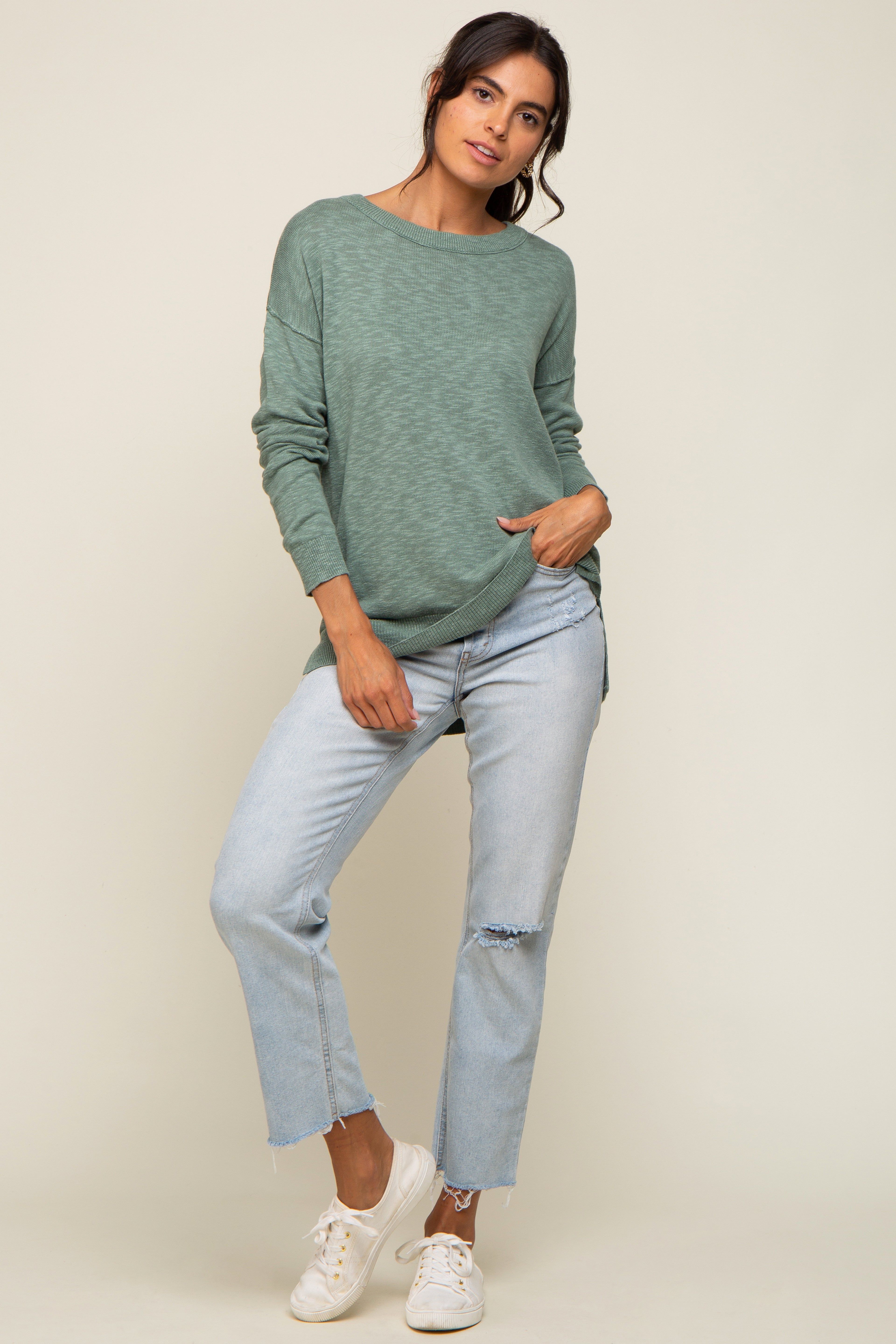 Mint Green Knit Long Sleeve Top sold by Pinkblush product image thumbnail 4