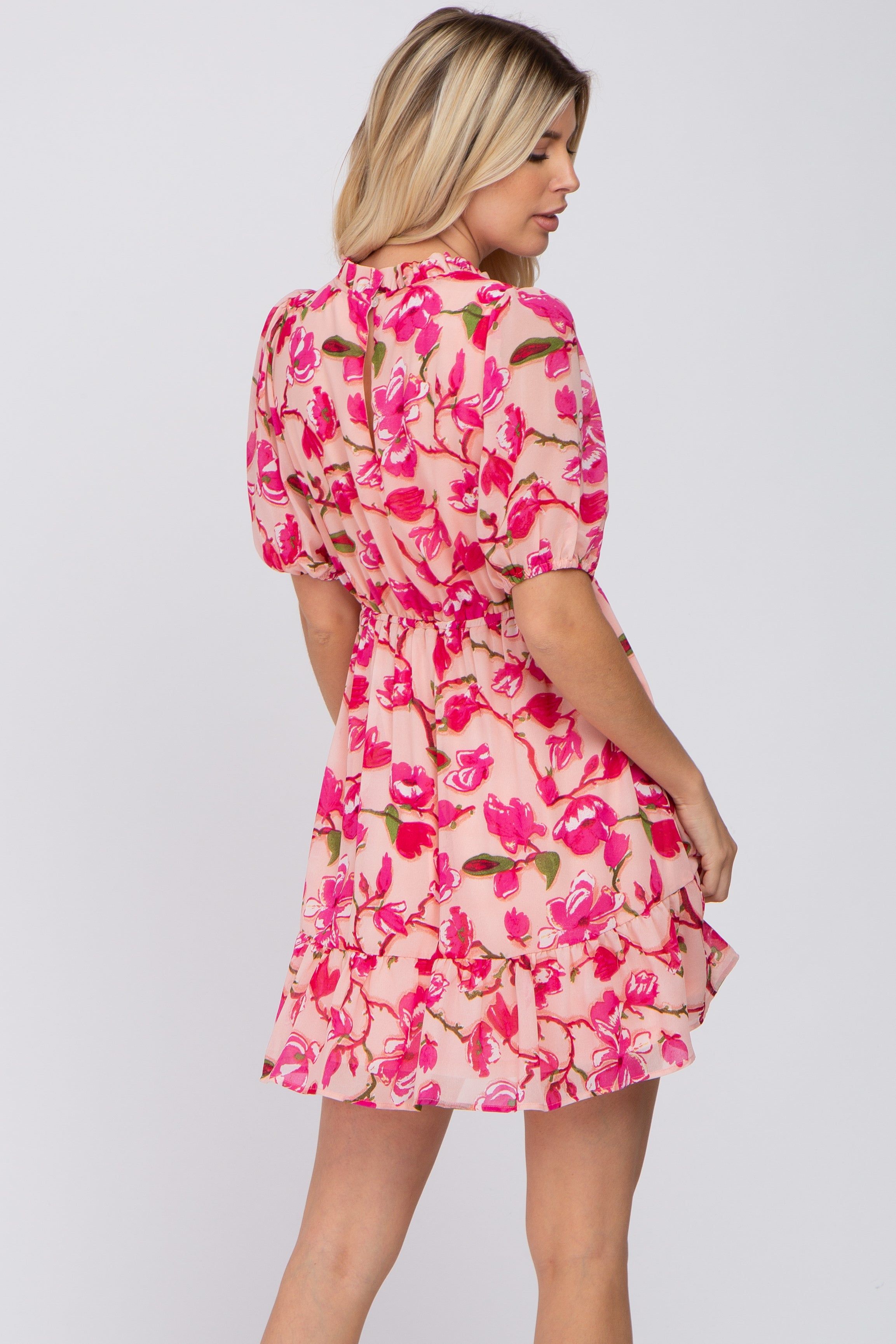 Pink Floral Ruffle Accent Dress sold by Pinkblush product image thumbnail 14