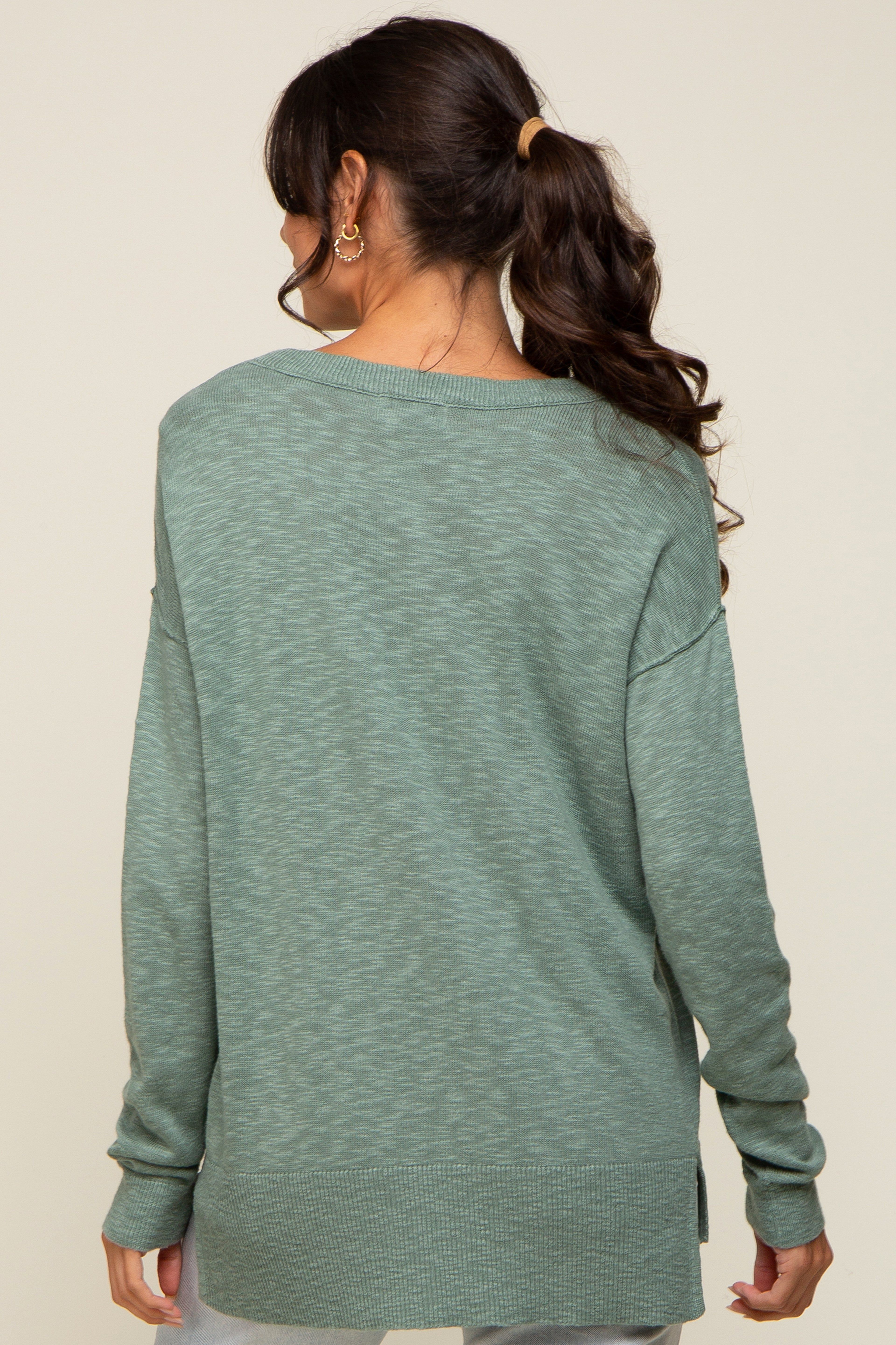 Mint Green Knit Long Sleeve Top sold by Pinkblush product image thumbnail 3