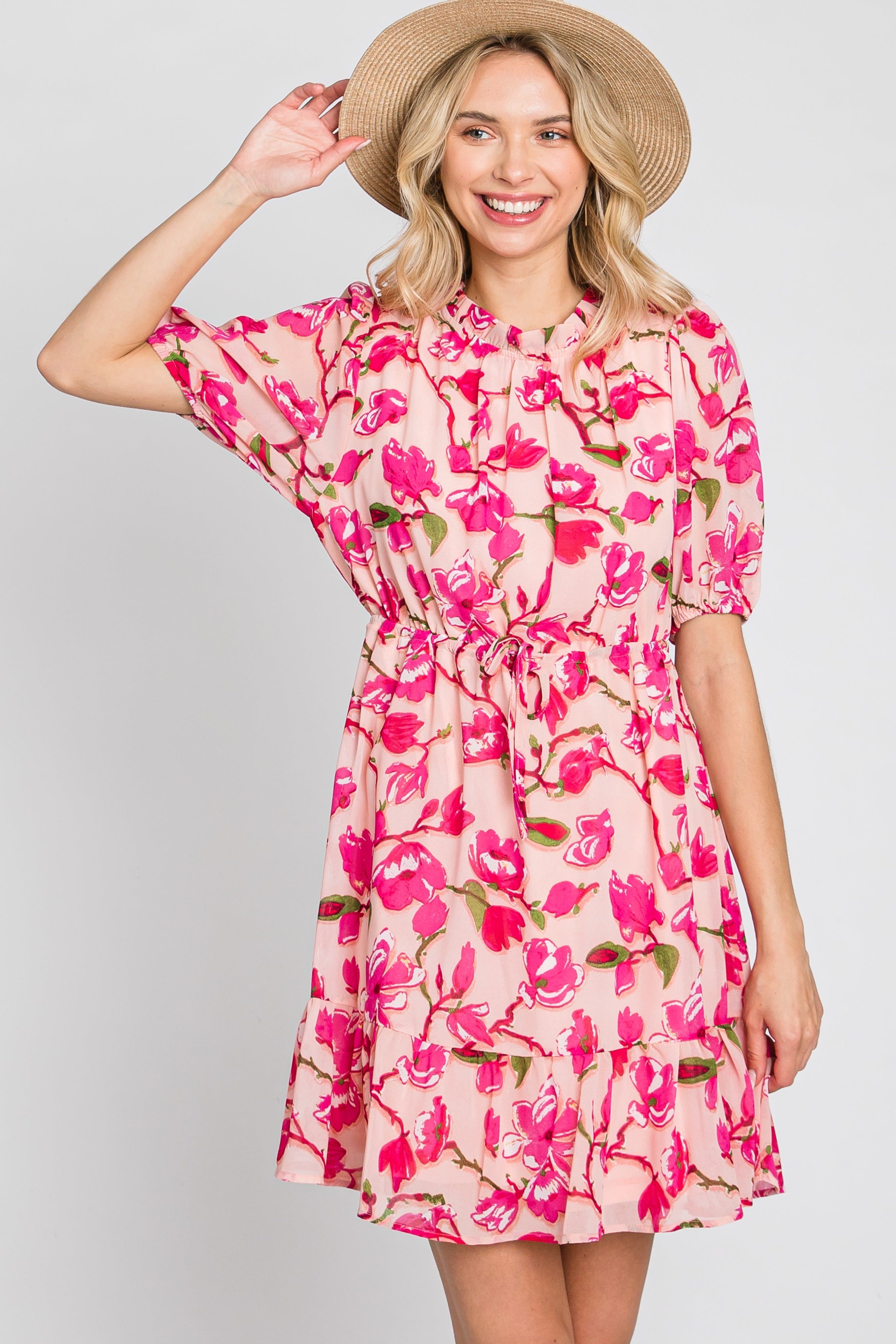 Pink Floral Ruffle Accent Dress sold by Pinkblush product image thumbnail 10