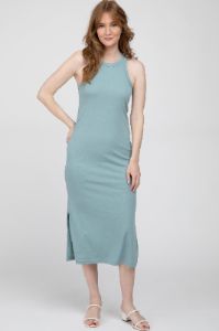 Mint Green Racerback Basic Maternity Midi Dress sold by Pinkblush