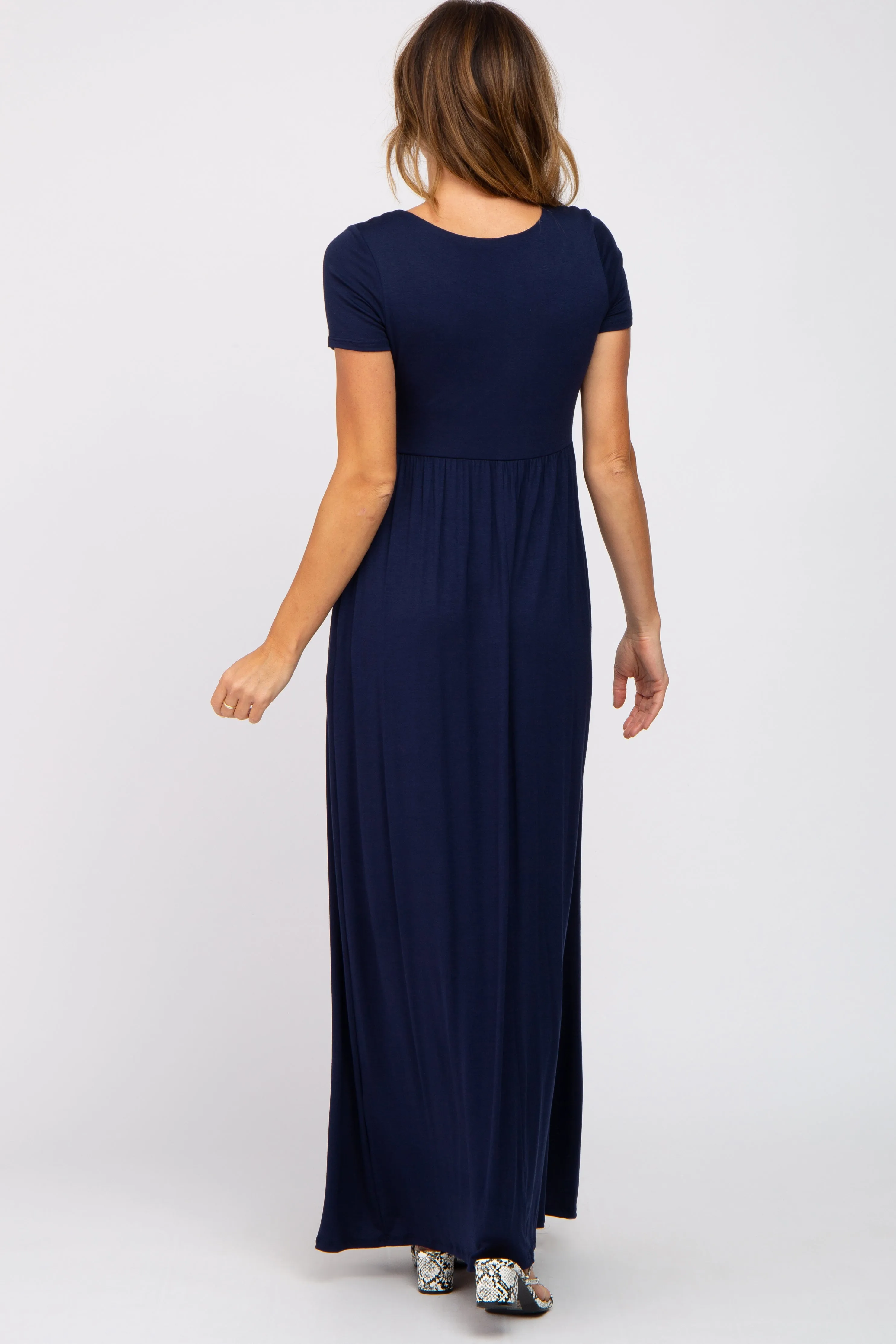 Navy Blue Basic Maxi Dress sold by Pinkblush product image thumbnail 3