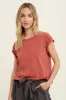Rust Cuffed Sleeve Maternity Top sold by Pinkblush