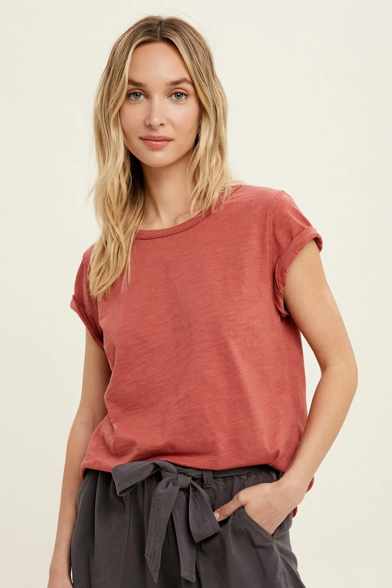 Rust Cuffed Sleeve Maternity Top sold by Pinkblush product image thumbnail 4