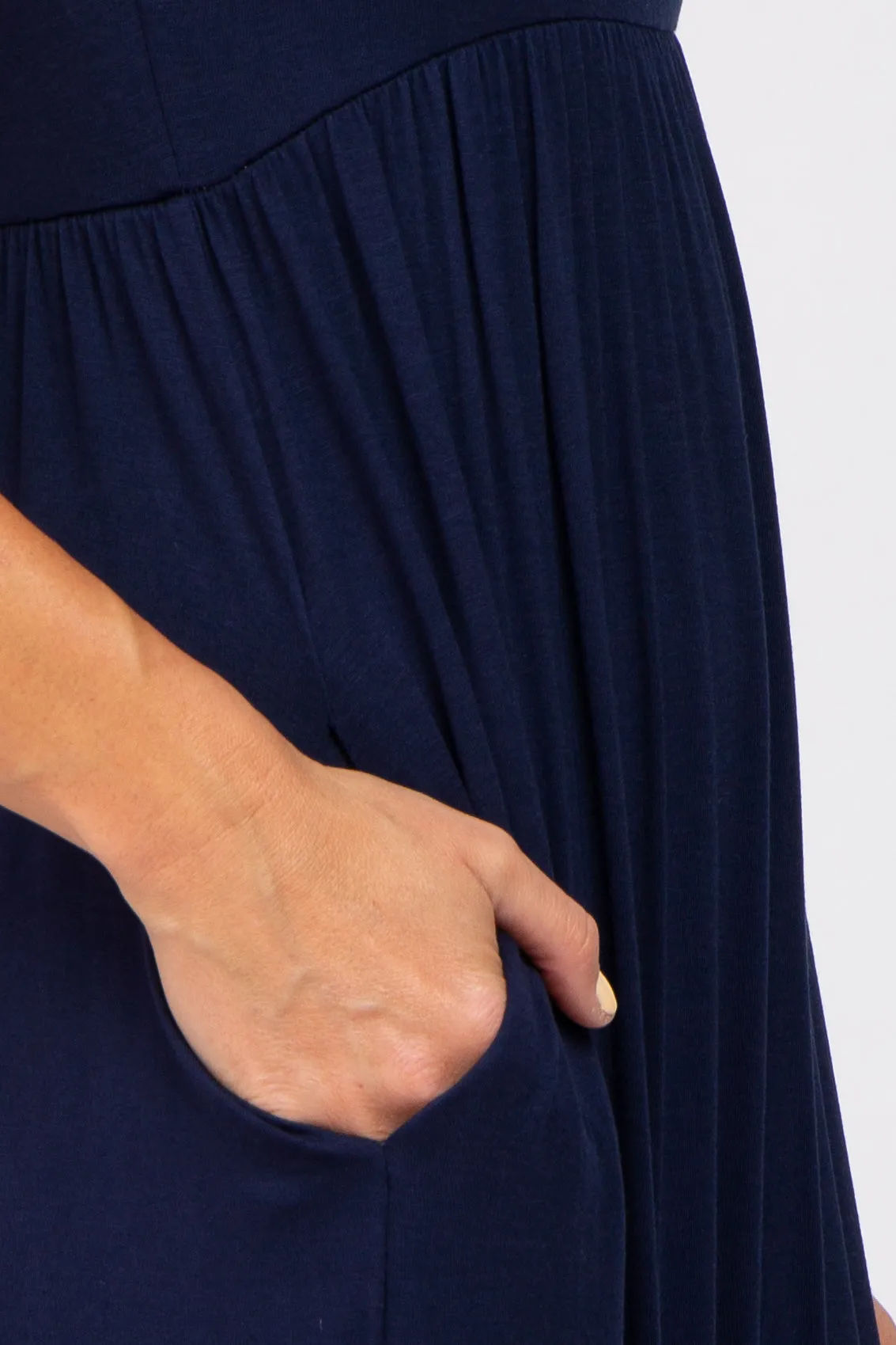 Navy Blue Basic Maxi Dress sold by Pinkblush product image thumbnail 4