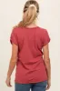 Rust Cuffed Sleeve Maternity Top sold by Pinkblush