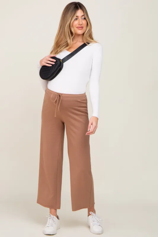 Mocha Basic Drawstring Waist Maternity Lounge Pants sold by Pinkblush