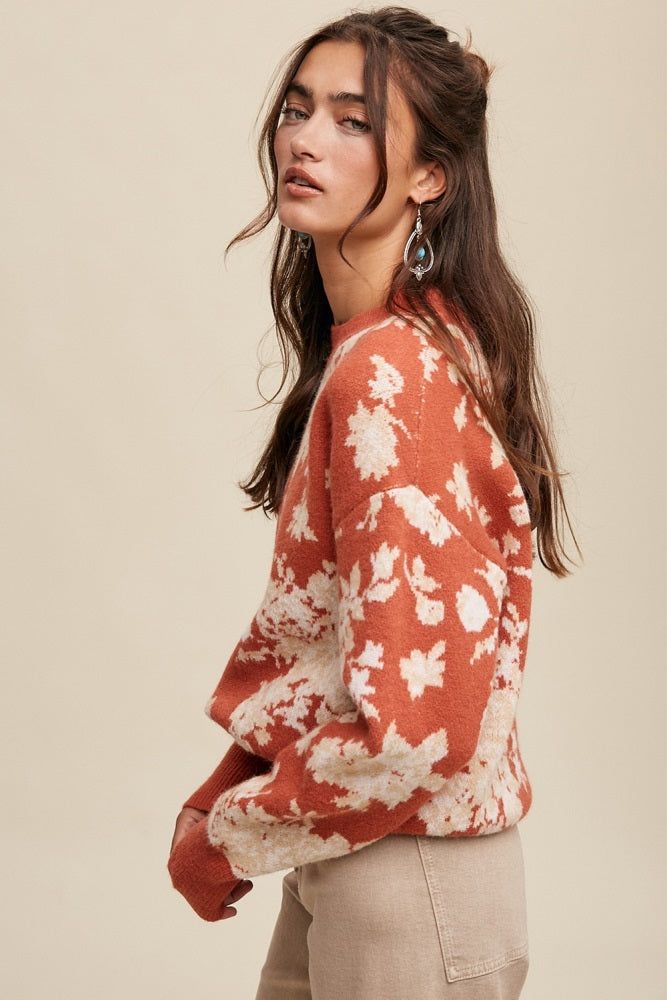 Rust Floral Sweater sold by Pinkblush product image thumbnail 2