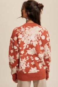Rust Floral Sweater sold by Pinkblush