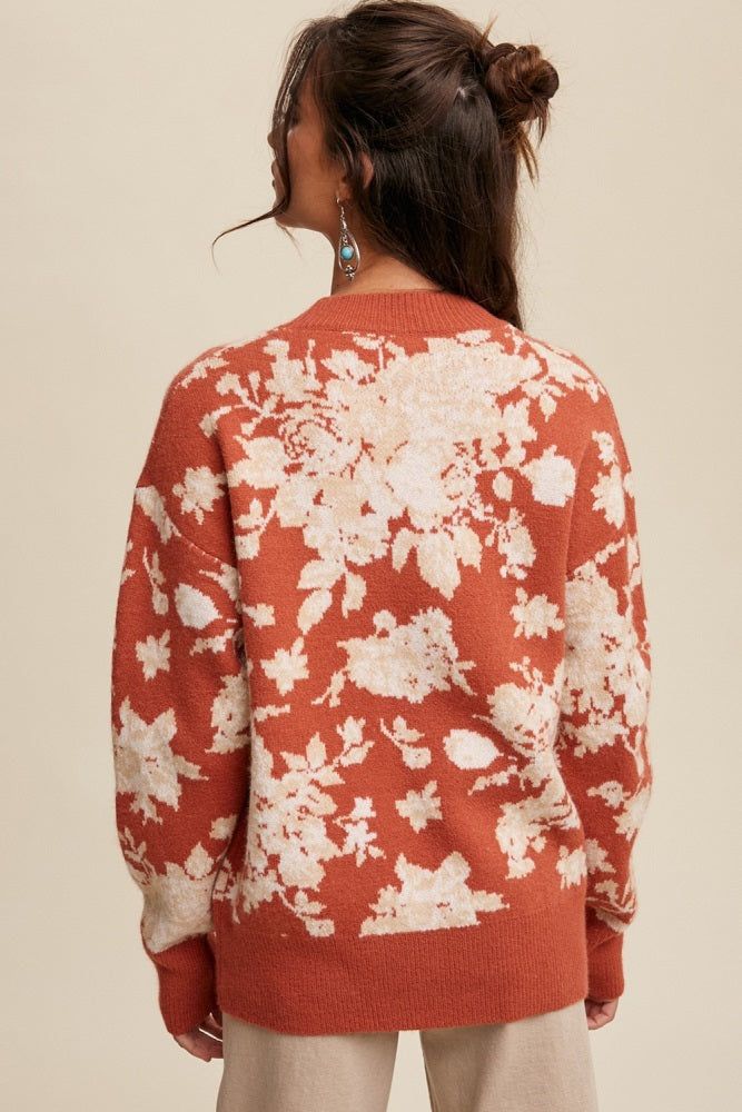 Rust Floral Sweater sold by Pinkblush product image thumbnail 3