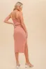 Pink Tank Rib Side Slit Midi Dress sold by Pinkblush