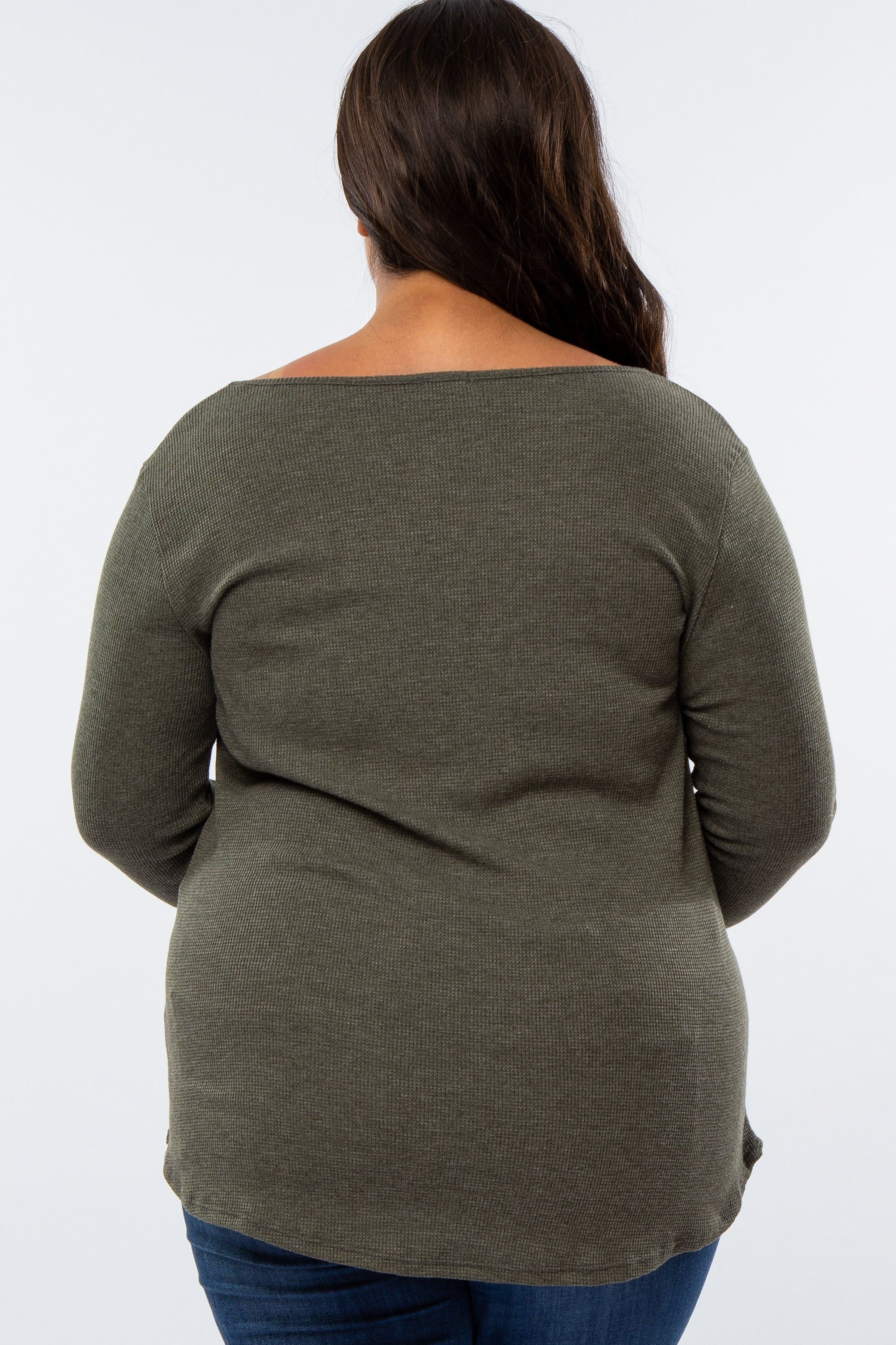 Olive Colorblock Sleeve Plus Top sold by Pinkblush product image thumbnail 4