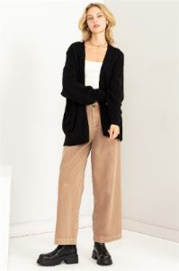 Black Basic Knit Cardigan sold by Pinkblush