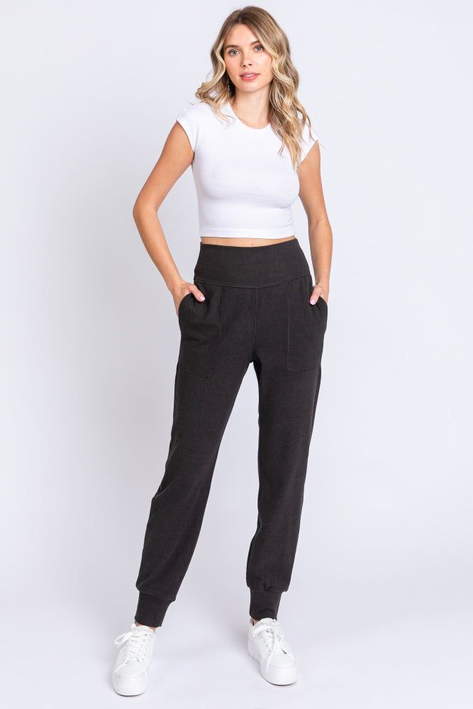Charcoal Soft Knit Joggers sold by Pinkblush