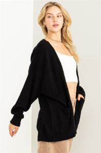 Black Basic Knit Cardigan sold by Pinkblush