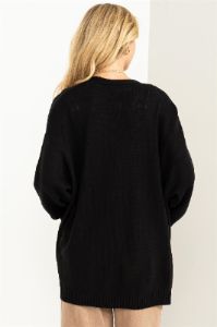 Black Basic Knit Cardigan sold by Pinkblush