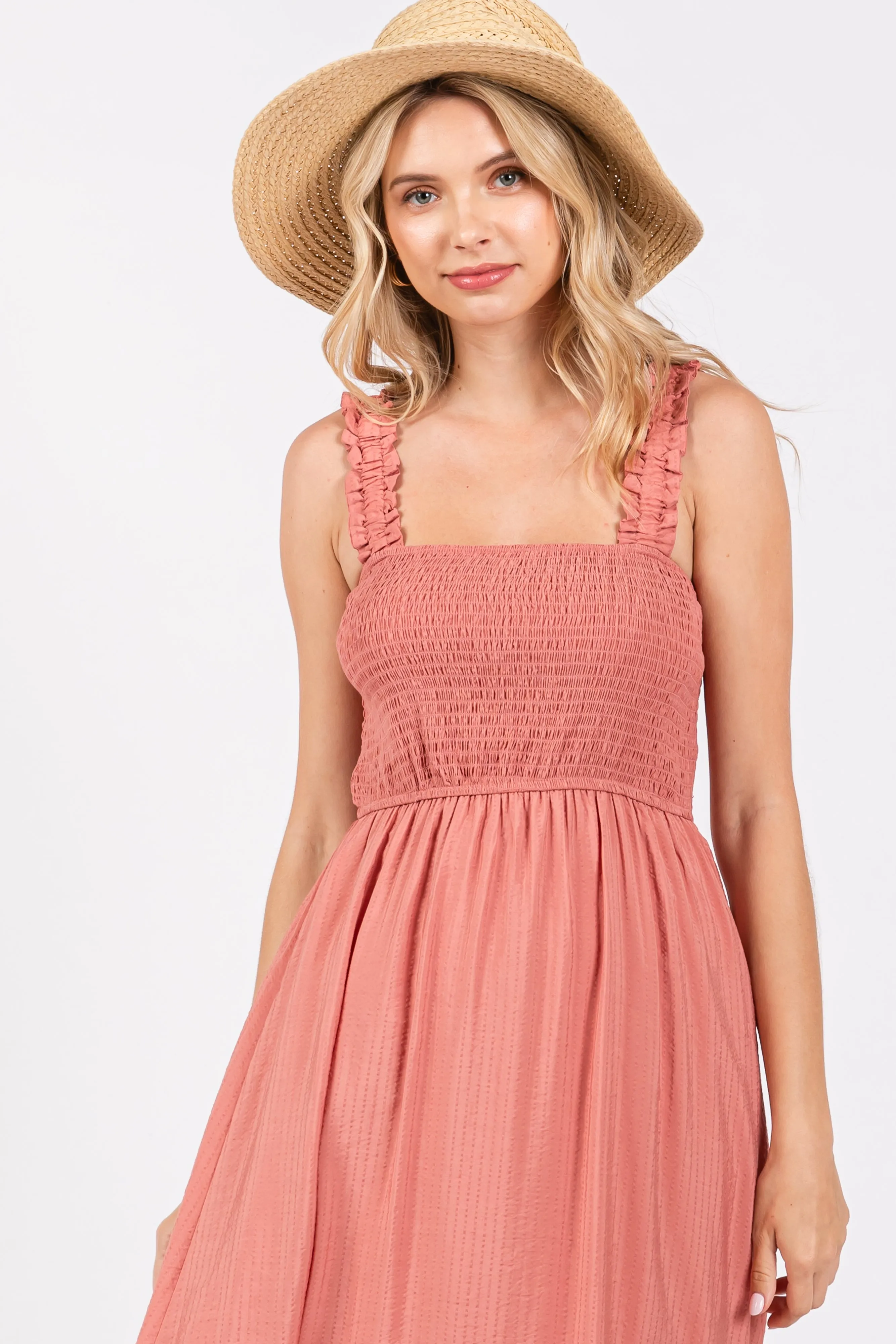 Mauve Floral Lace Accent Midi Dress sold by Pinkblush product image thumbnail 3