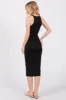 Black Fitted Racer Back Midi Dress sold by Pinkblush