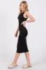 Black Fitted Racer Back Midi Dress sold by Pinkblush