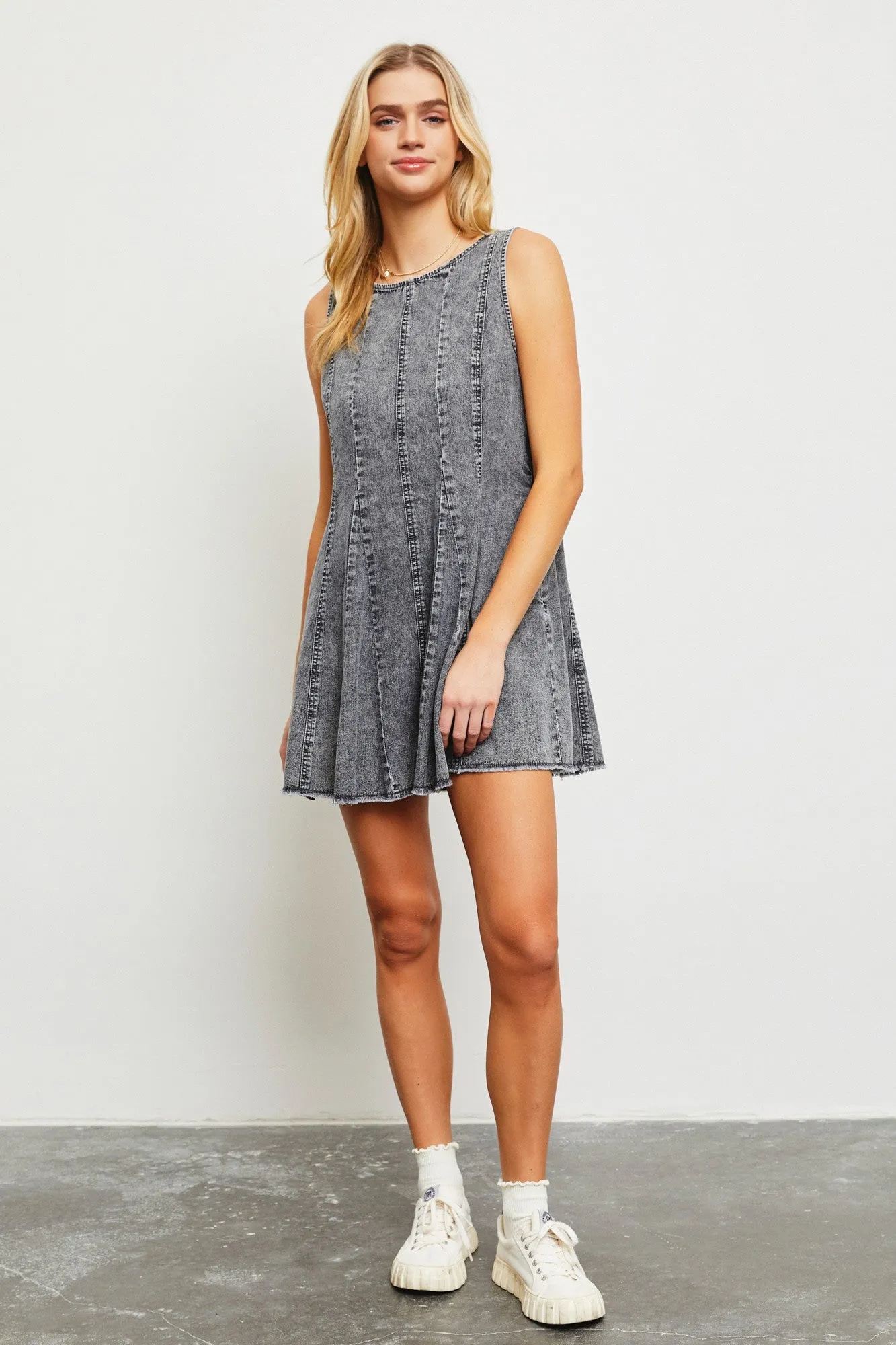 Charcoal Flare Romper sold by Pinkblush
