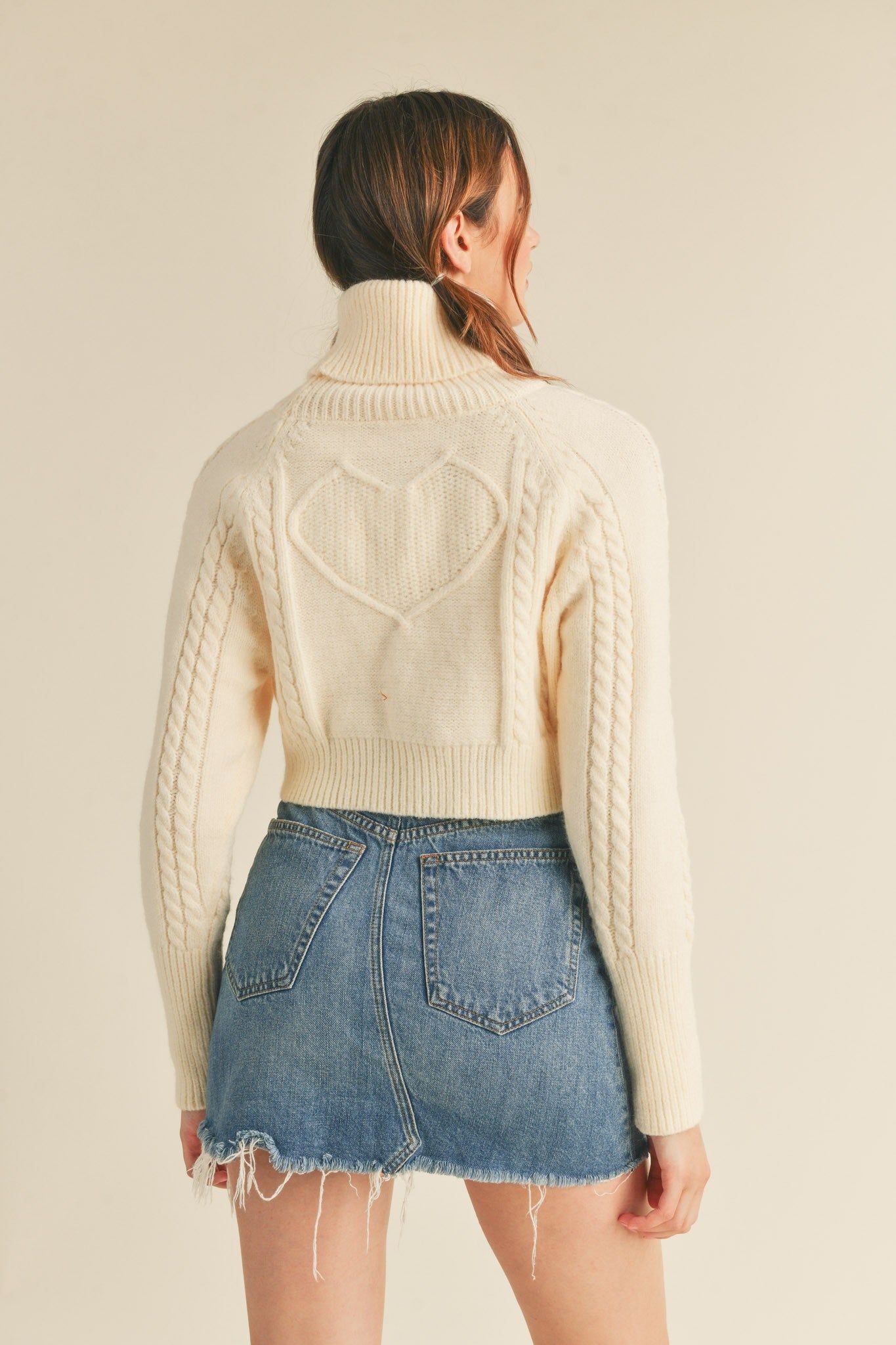 Ivory Reversible Heart Cut Out Sweater sold by Pinkblush product image thumbnail 3