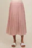 Mauve Pleated Maternity Midi Skirt sold by Pinkblush