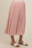 Mauve Pleated Maternity Midi Skirt sold by Pinkblush