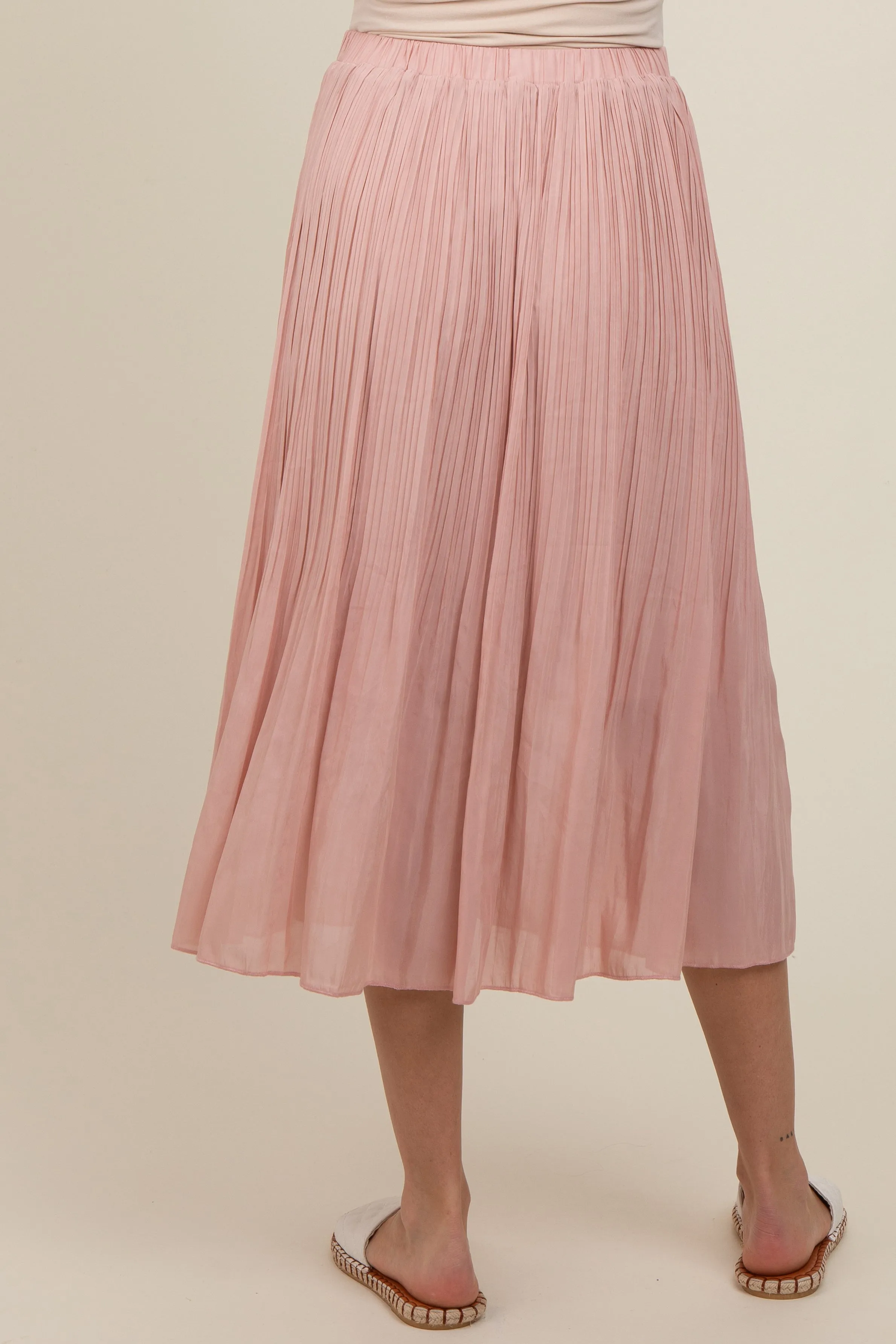Mauve Pleated Maternity Midi Skirt sold by Pinkblush product image thumbnail 5