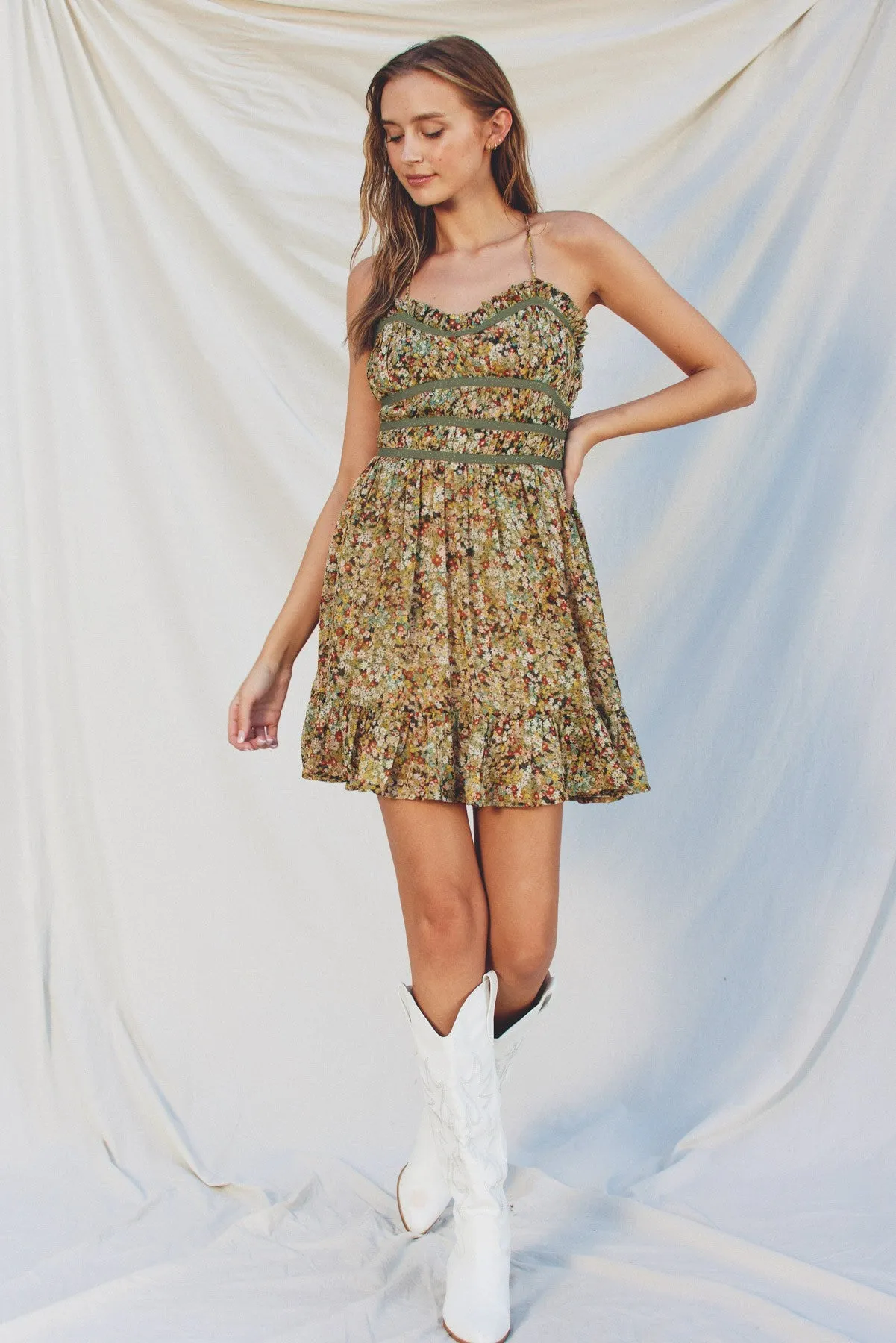 Vintage Floral Lace Trim Mini Dress sold by Pinkblush product image thumbnail 2