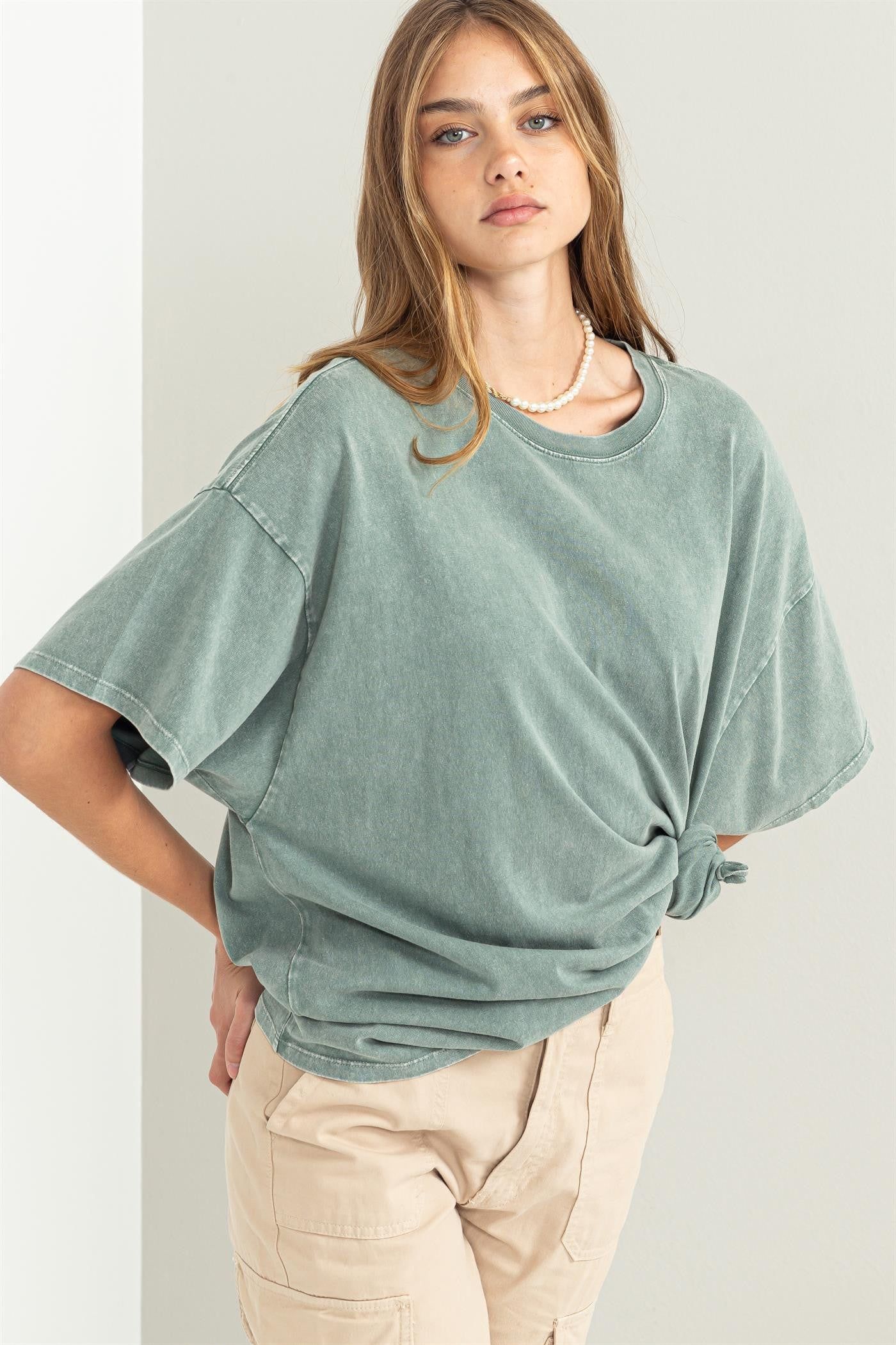 Sage Faded Oversized T-Shirt sold by Pinkblush product image thumbnail 2
