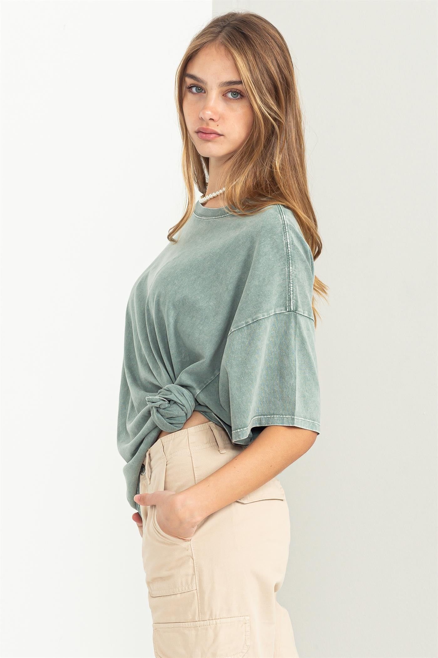 Sage Faded Oversized T-Shirt sold by Pinkblush product image thumbnail 3