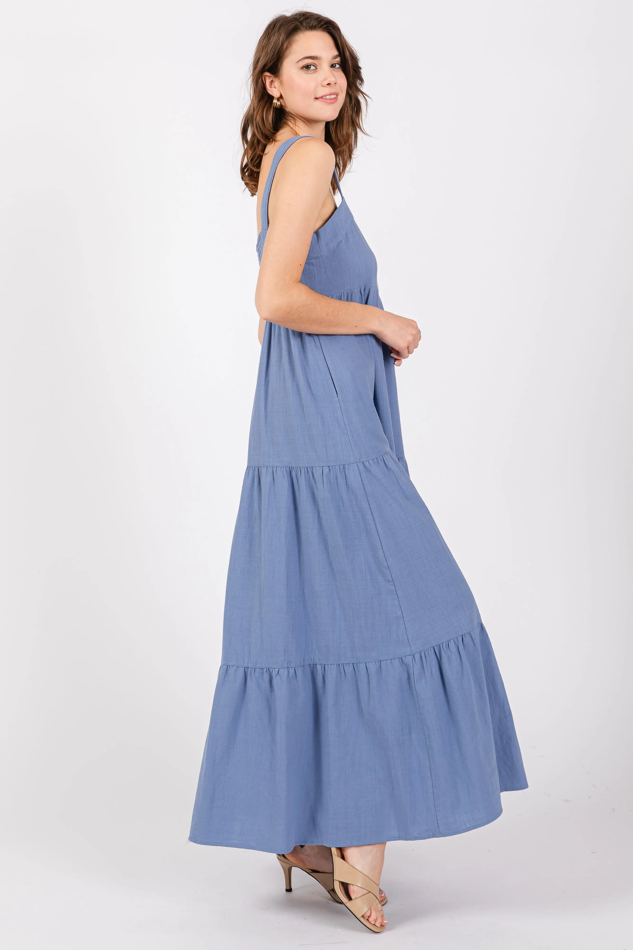 Blue Tiered Maxi Dress sold by Pinkblush product image thumbnail 2