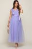 Lavender Wrap V-Neck Waist Tie Tulle Maternity Midi Dress sold by Pinkblush