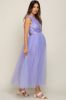 Lavender Wrap V-Neck Waist Tie Tulle Maternity Midi Dress sold by Pinkblush