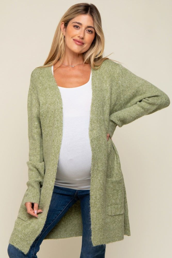 Sage Basic Knit Maternity Cardigan sold by Pinkblush product image thumbnail 2