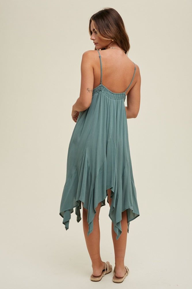 Green Handkerchief Mini Dress sold by Pinkblush product image thumbnail 3