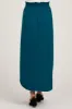 Teal Smocked Rounded Hem Maternity Maxi Skirt sold by Pinkblush