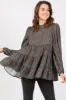 Olive Animal Print Mock Neck Tiered Maternity Top sold by Pinkblush